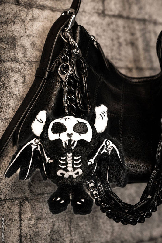 Skelebat Plush Keychain [Bone White]