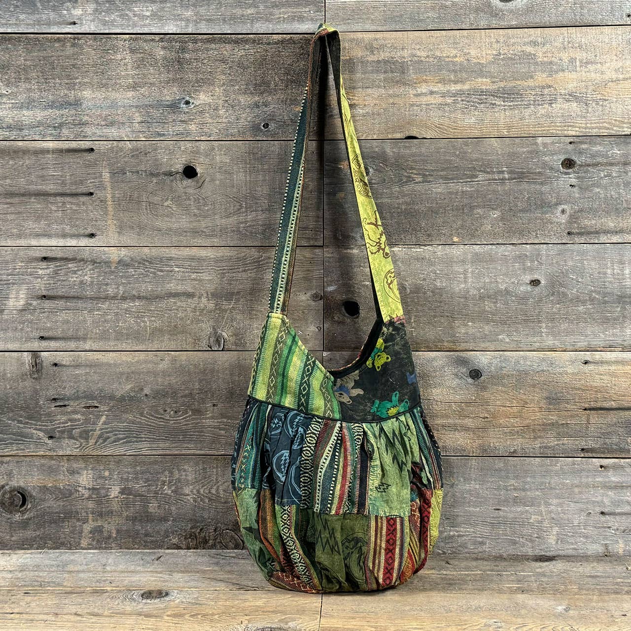 Boho Hippie-Grateful Dead Cotton Tote Bag Made Of Patchwork