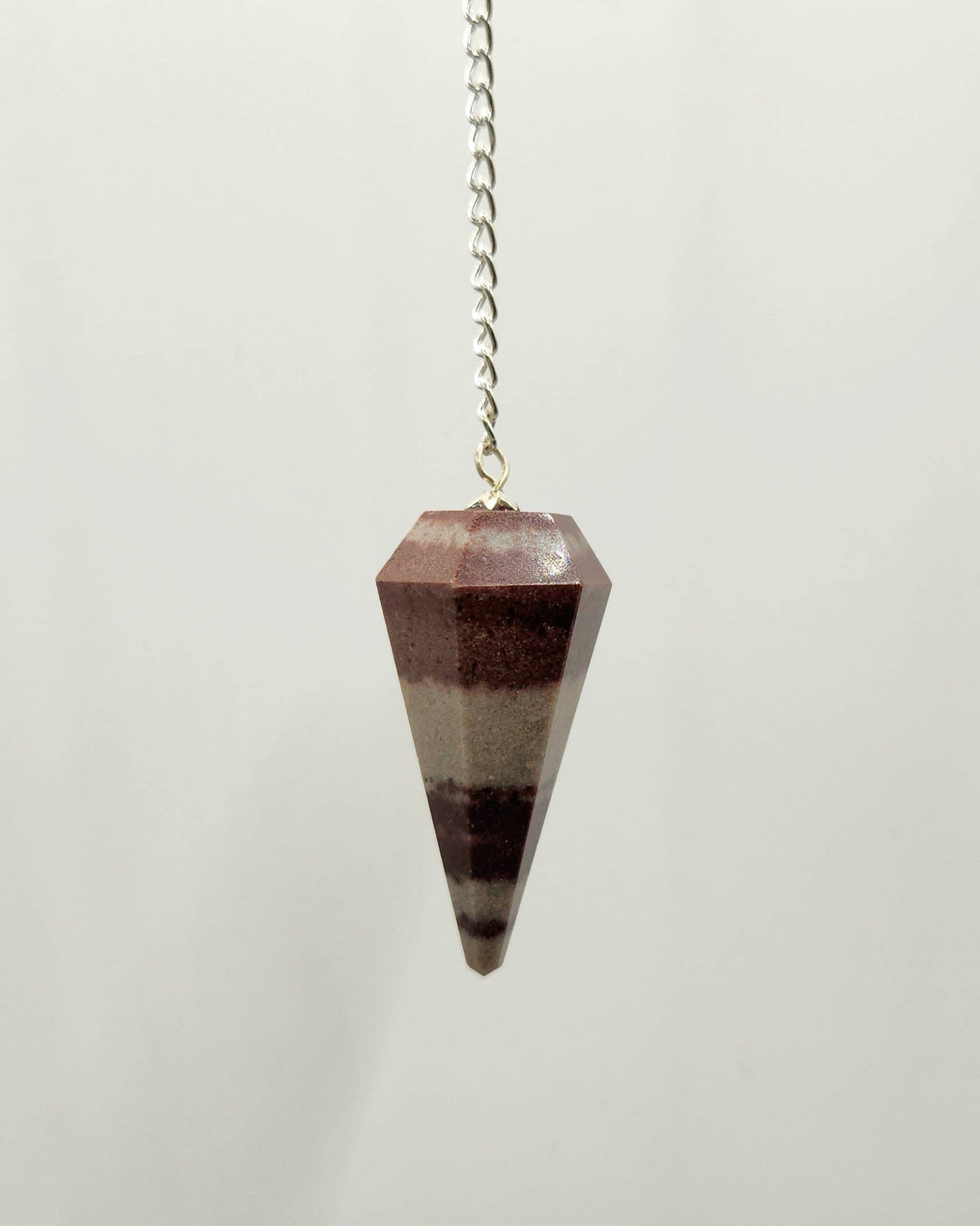 Shiva Lingham Pendulum w/Silver Plated Chain & Clear Quartz