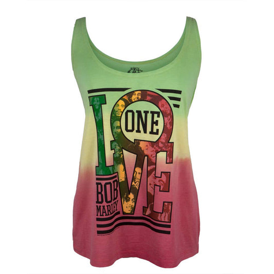 Bob Marley - One Love Collage Juniors Tie Dye Tank Top