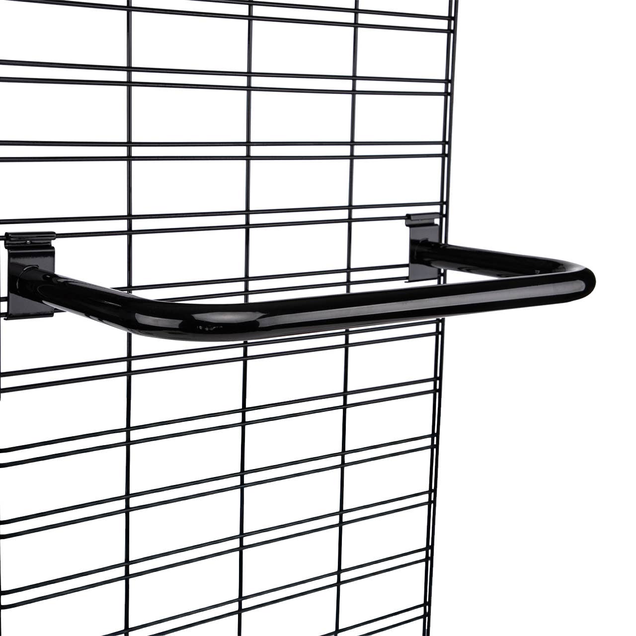 Black U-Shaped Hangrail For Wire Grid