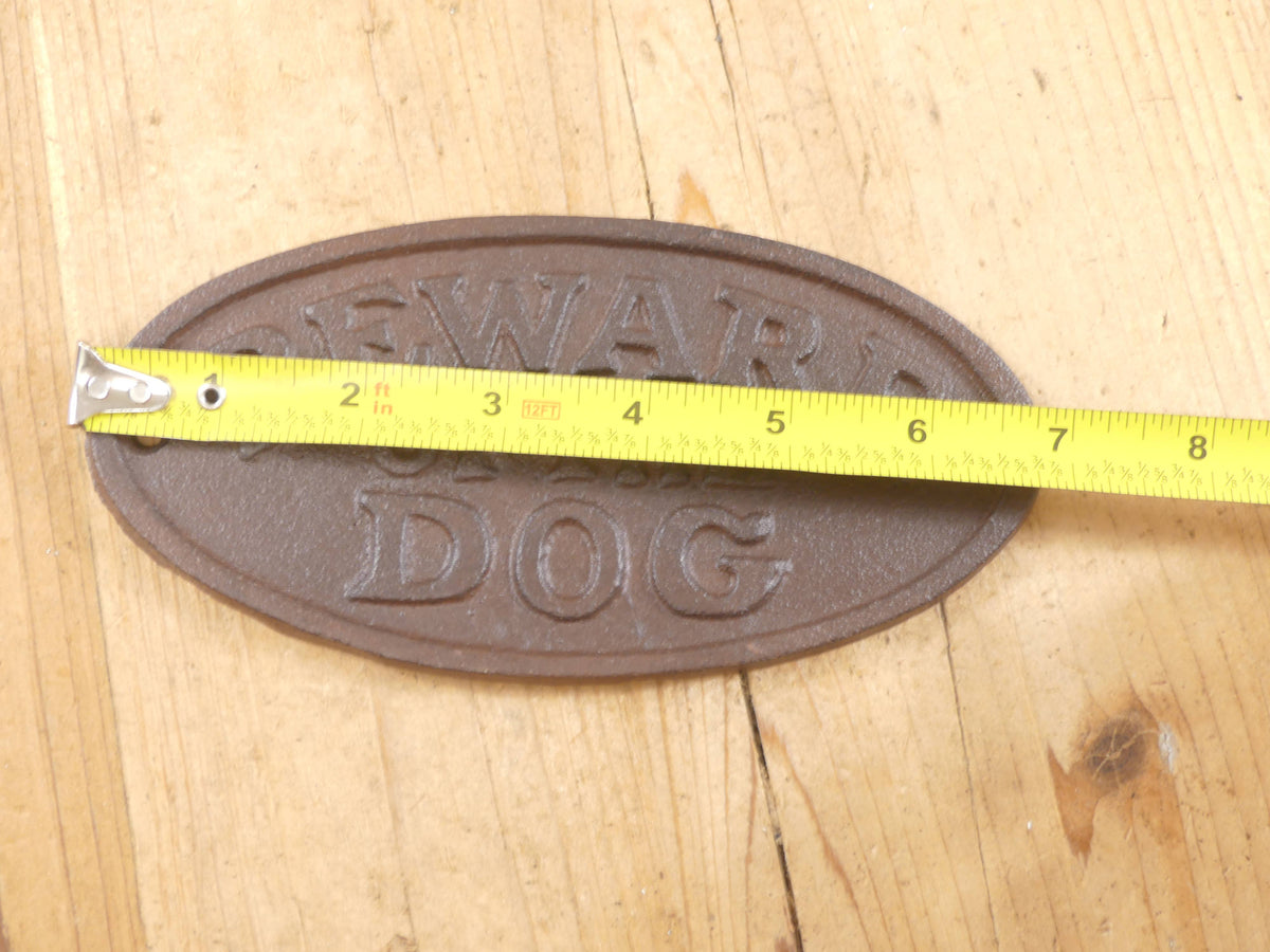 CAST IRON "BEWARE OF THE DOG" SIGN FUNNY HUMOR GIFT RUSTIC