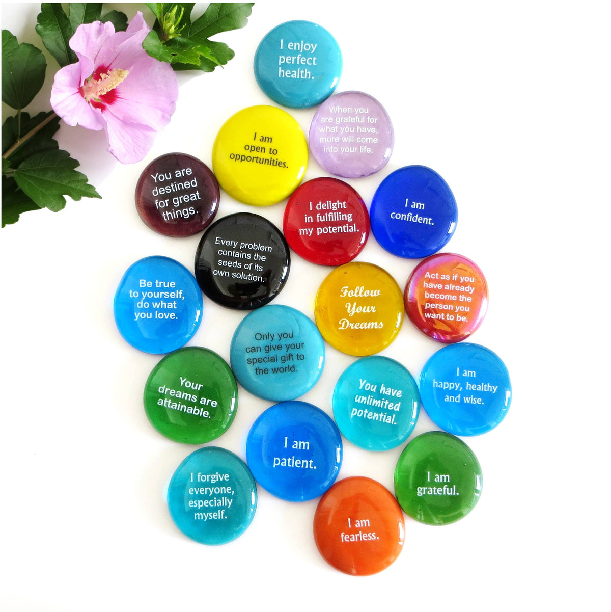 Affirmation and Destiny Glass Word Stone Combo Pack, 50 each