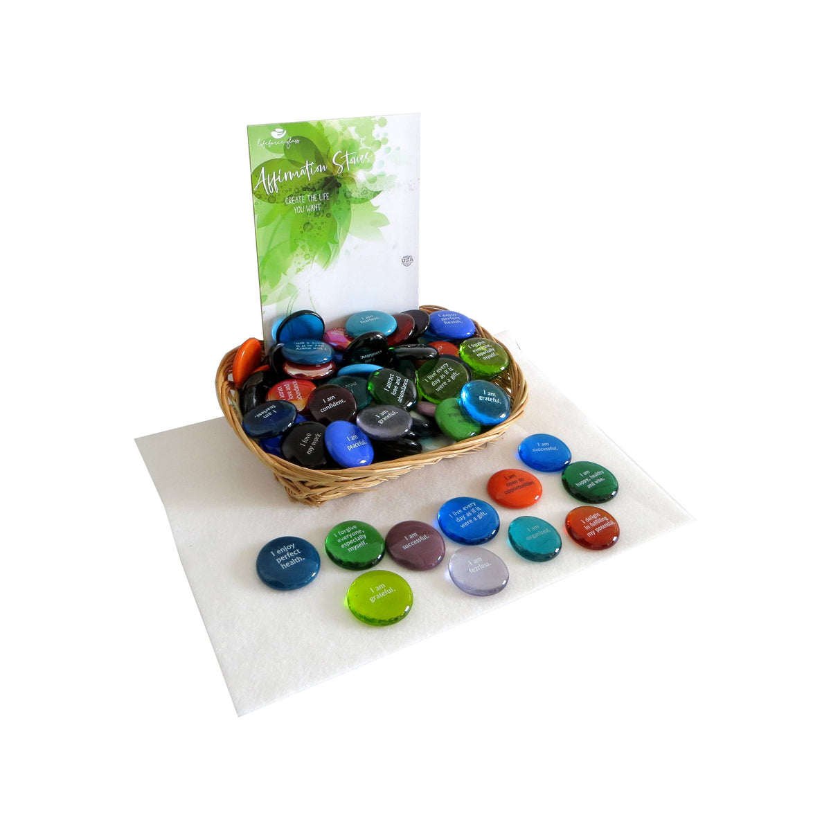Affirmation and Destiny Glass Word Stone Combo Pack, 50 each