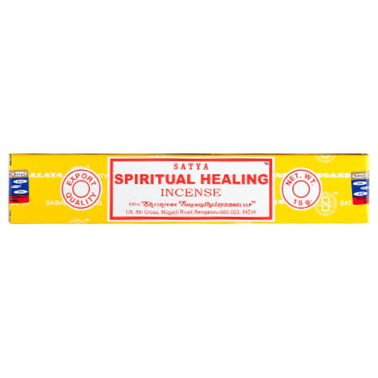 Box of Satya Spiritual Healing incense on a white background