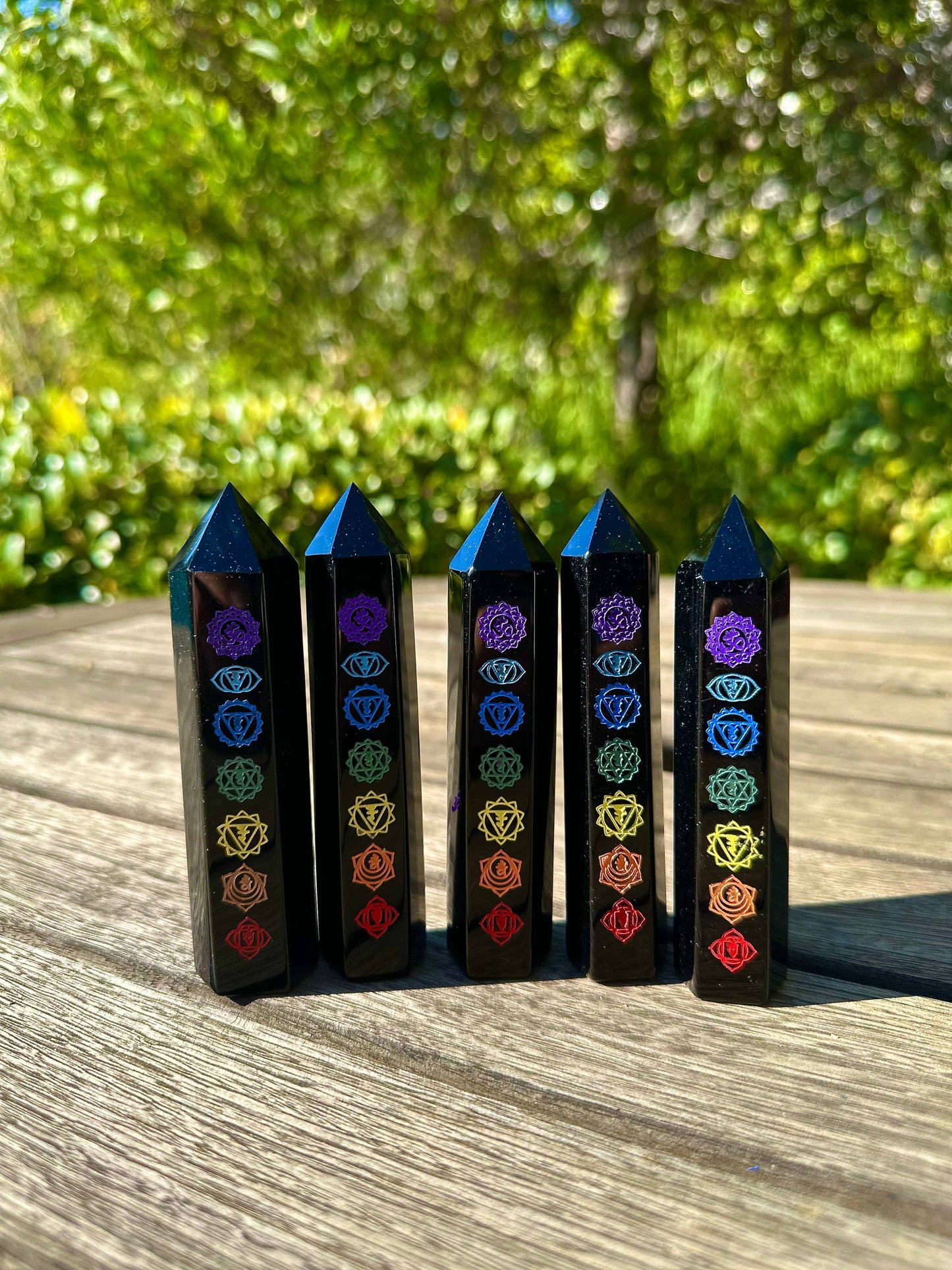 Natural Obsidian Chakra Obelisk Tower Point