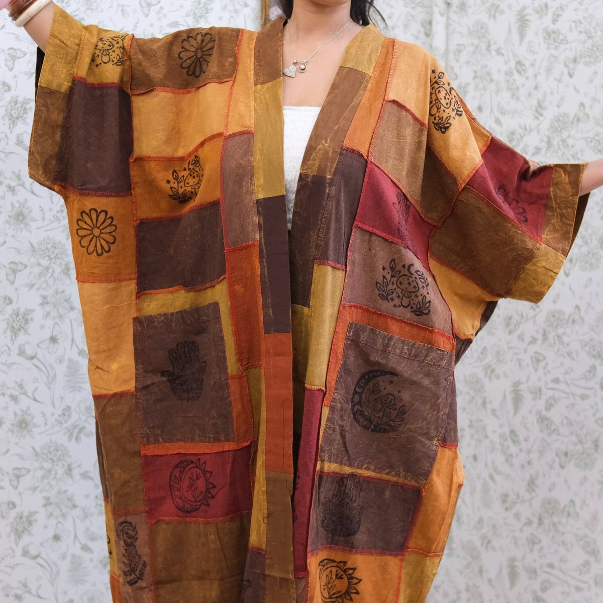 Oversized Patchwork Cotton Duster