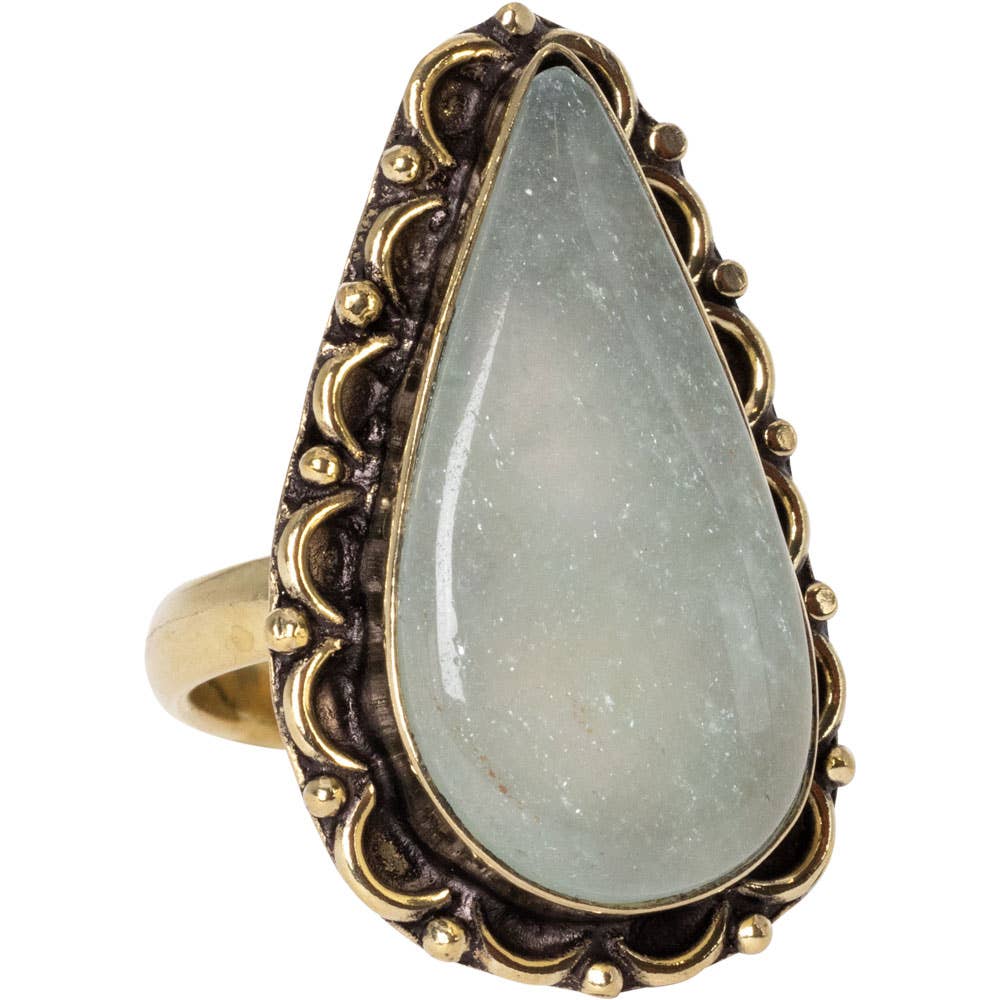 ADJUSTABLE GOLD TONE GEMSTONE RINGS
