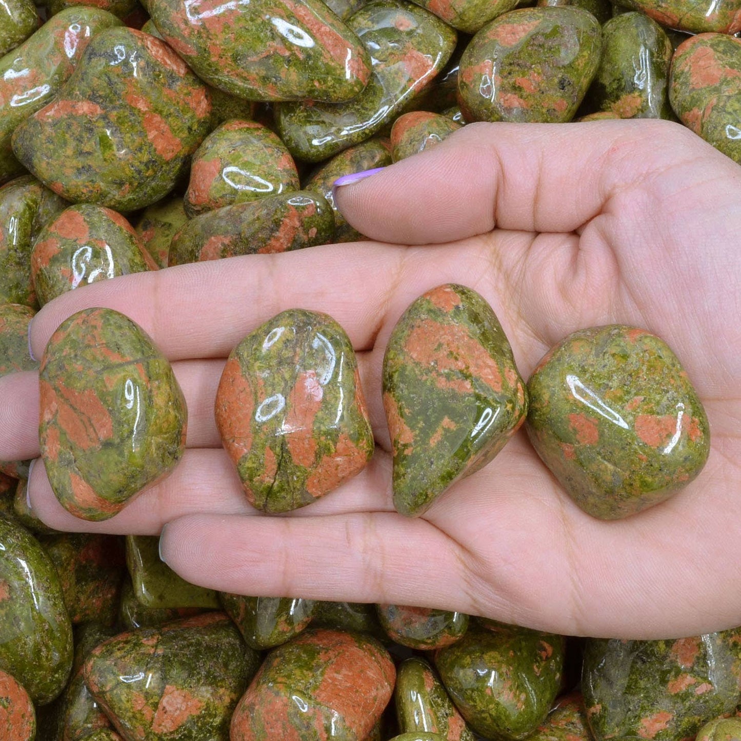 Tumbled Unakite - 1" to 1.75" - Size 8