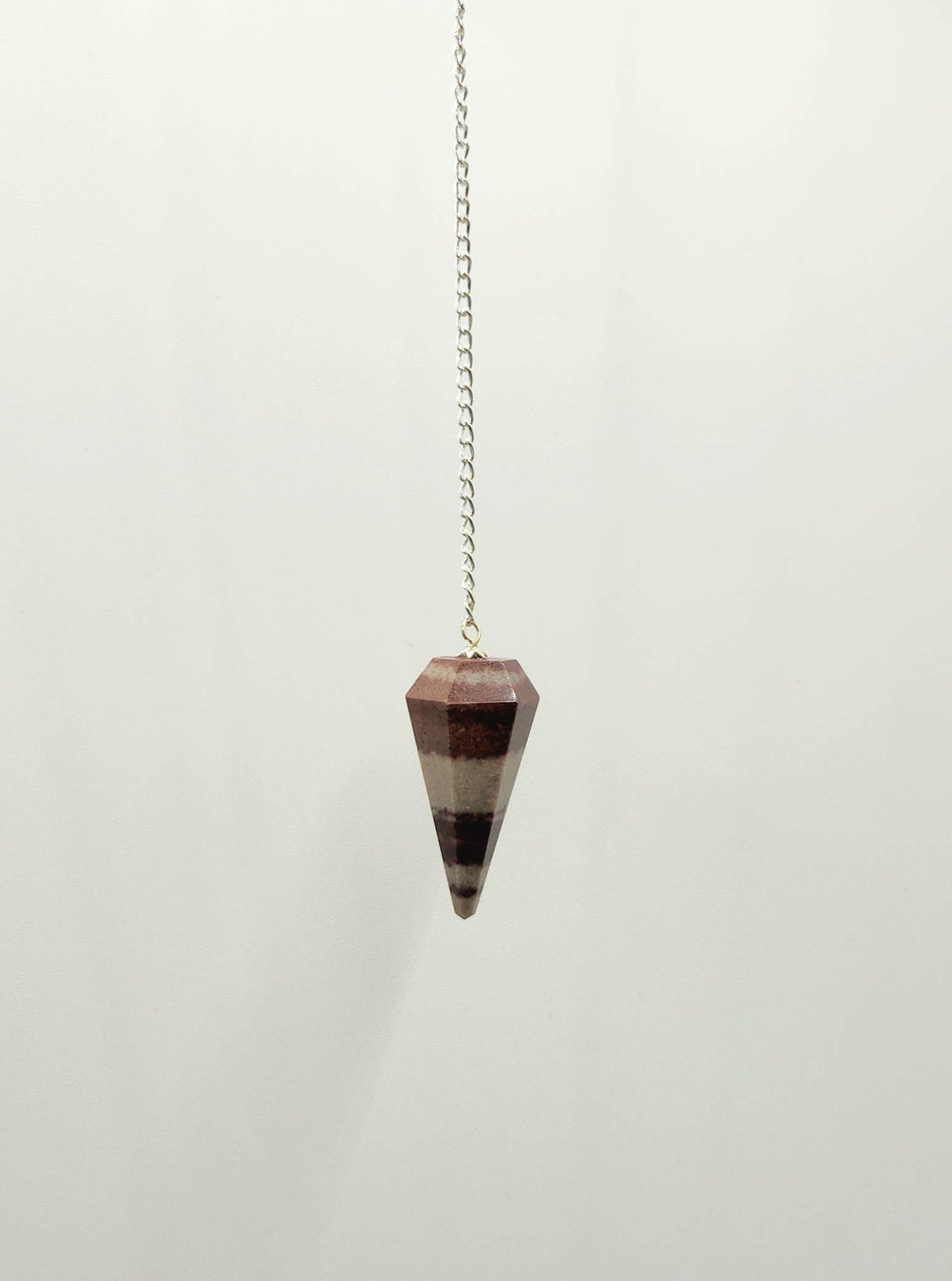 Shiva Lingham Pendulum w/Silver Plated Chain & Clear Quartz