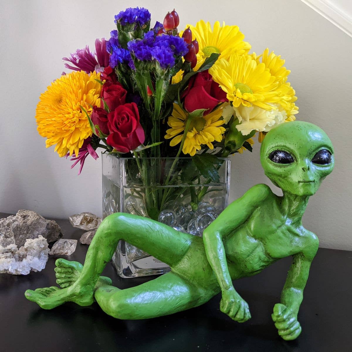 Alien Invasion Sexy 10” long Lying Male Alien Statue