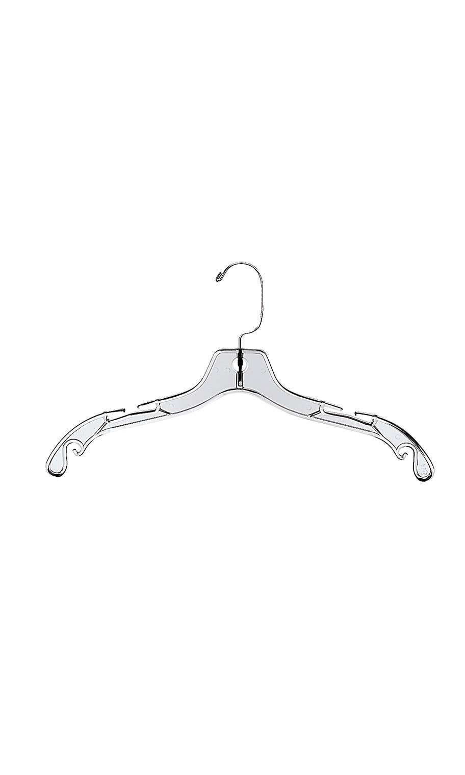 17" Economy Clear Plastic Dress Hangers - Case of 100