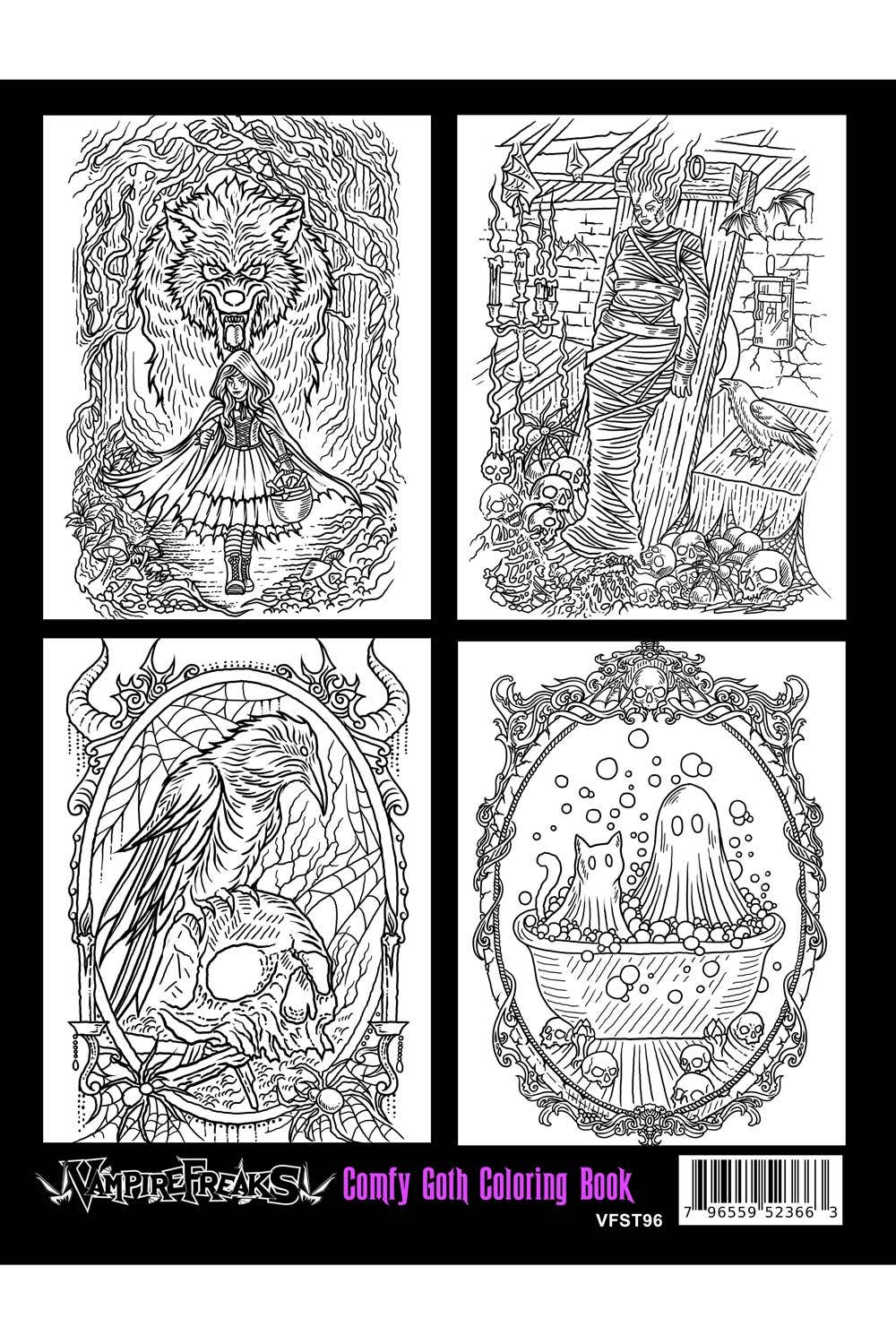 Comfy Goth Coloring Book For Adults