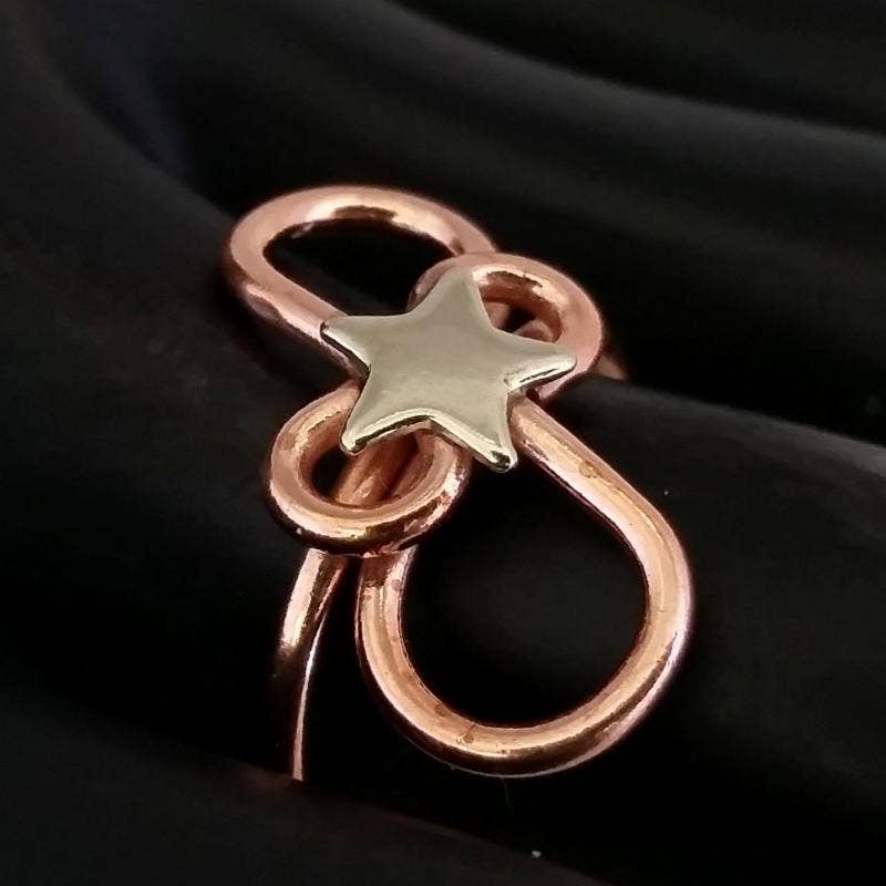 Art Deco Adjustable Beach Toe Rings in Pure Healing Copper