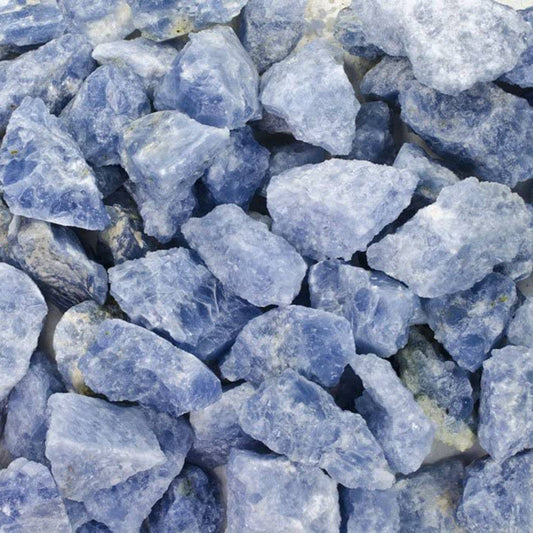 Rough Blue Calcite Crystals - Raw Natural Stones (1 lb)