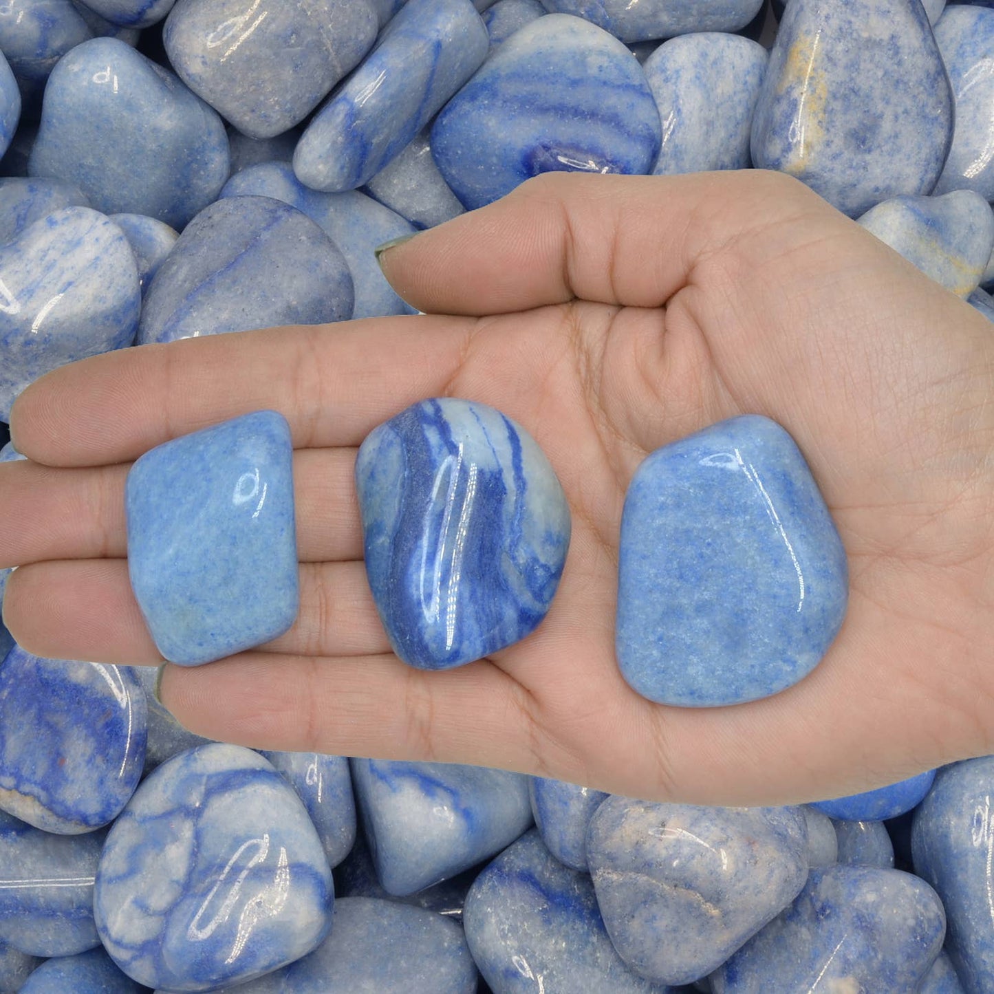 Tumbled Blue Quartz - L - A Grade - Brazil