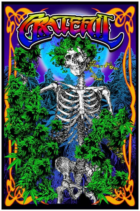 Grateful Blacklight Flocked Poster Size 23X35