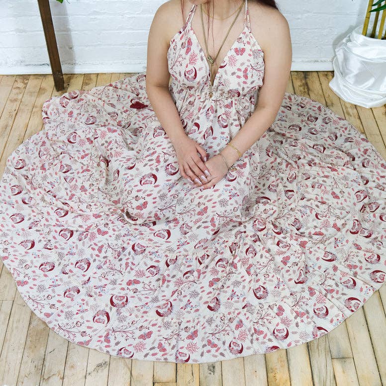 Bohemian Celestial Backless Flowy Dress