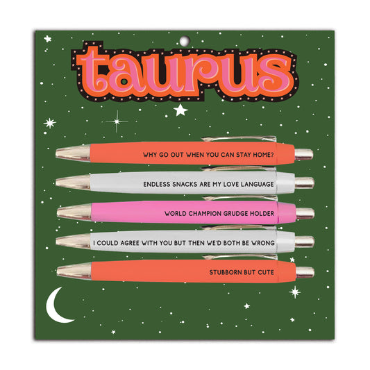 Taurus Pen Set (astrology, zodiac, funny, spring, easter)