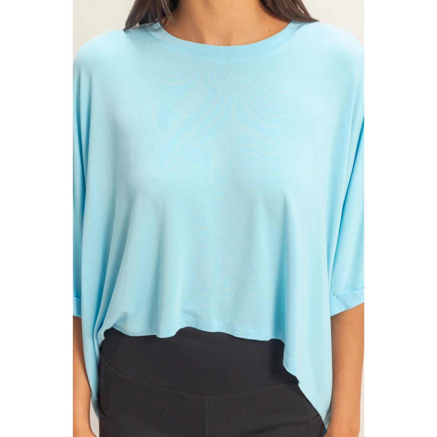 Relaxed High-Low Batwing Sleeve Top