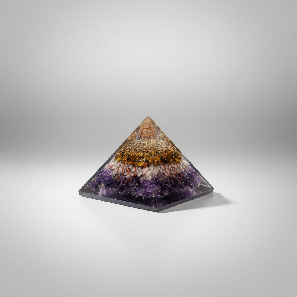 Orgonite Pyramid Wirewrapped Crystal Chips
