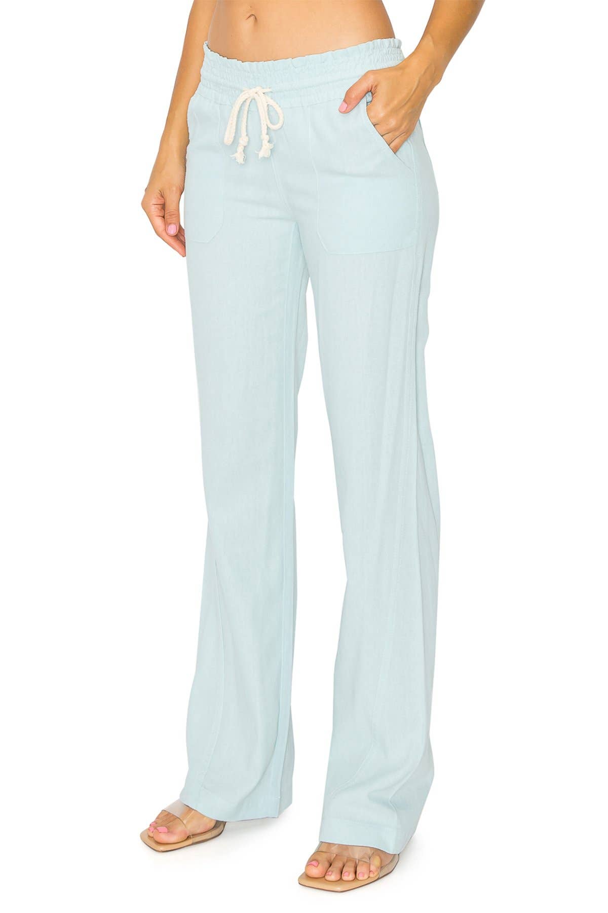 CALI1850 LINEN WIDE-LEG DRAWSTRING PANT (07024JLN000)