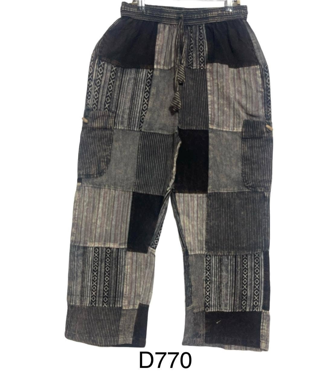 Cotton Stonewash Patchwork Black & White Pant D770