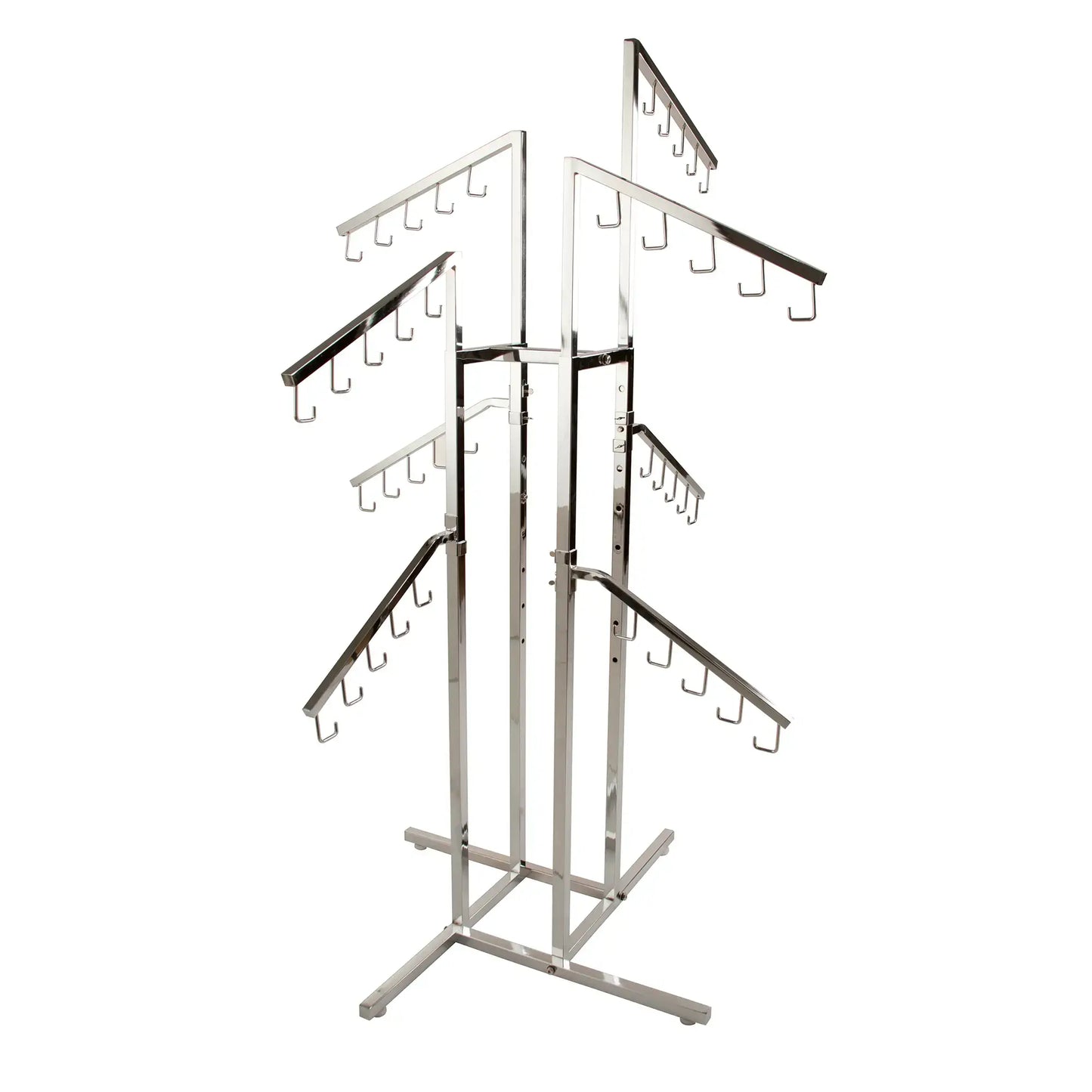 Retail Display Chrome Handbag Rack with 8 Arms & 40 Hooks