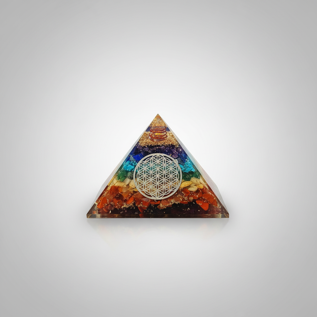 Orgonite Pyramid Wirewrapped Crystal Chips