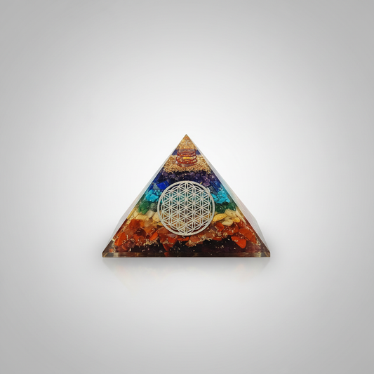 Orgonite Pyramid Wirewrapped Crystal Chips