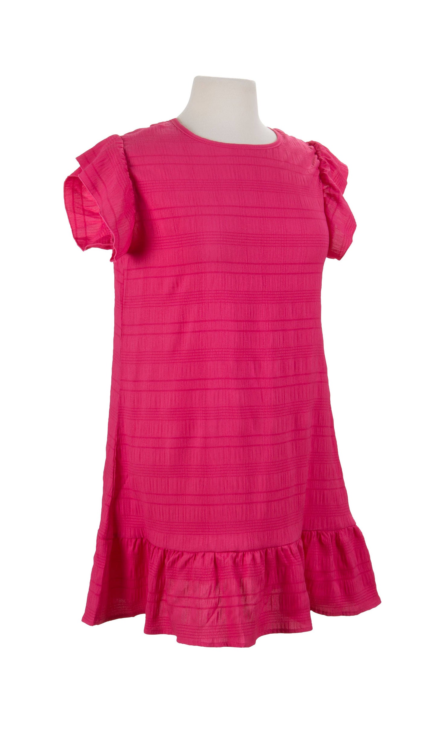 Ruffle peekaboo bow tie back dress, 3 assorted