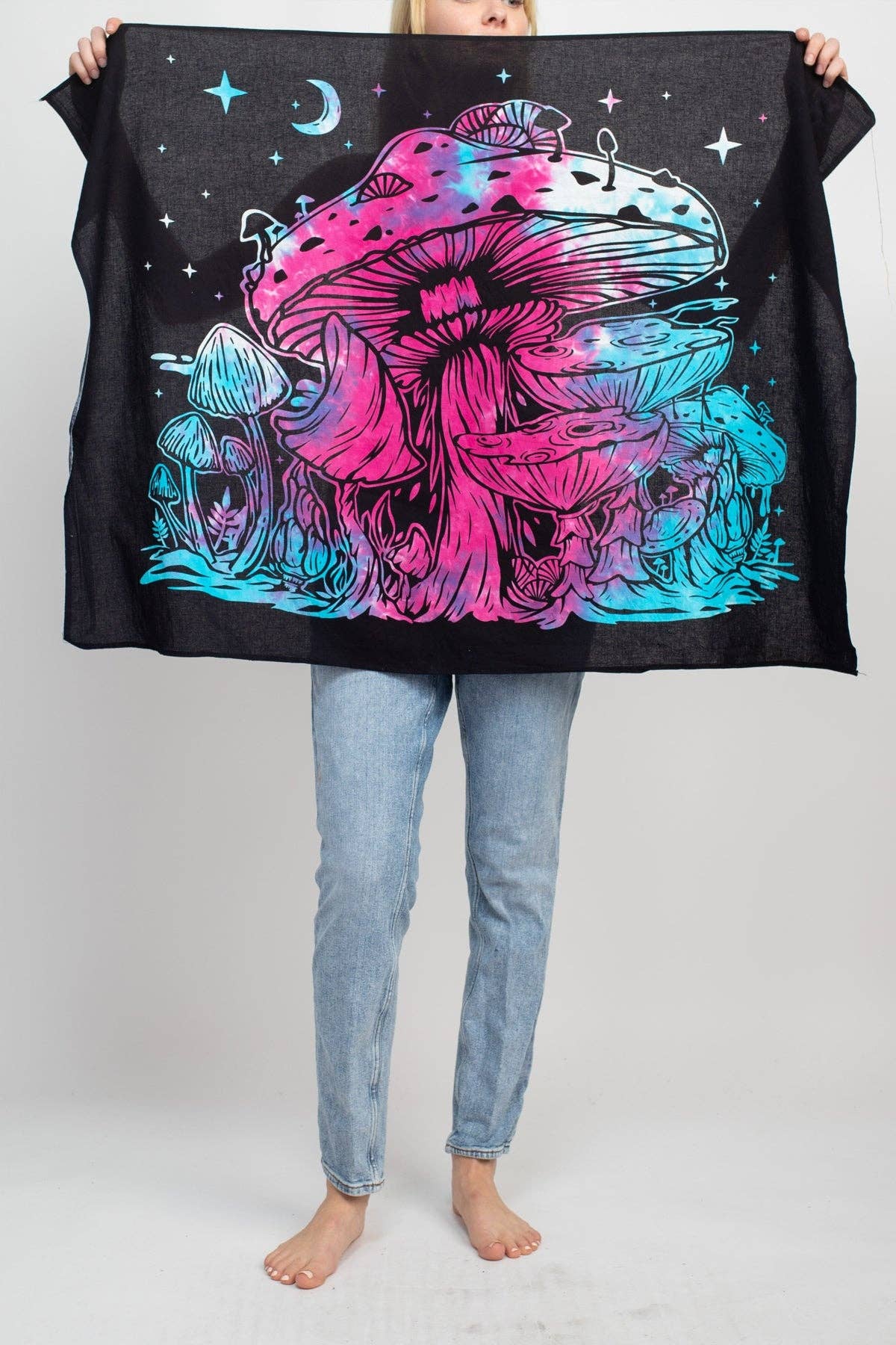 Psychedelic Tie-Dye Mushroom Small Tapestry