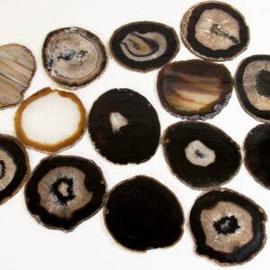 BLACK AGATE SLABS, SLICES- Sold By the Piece