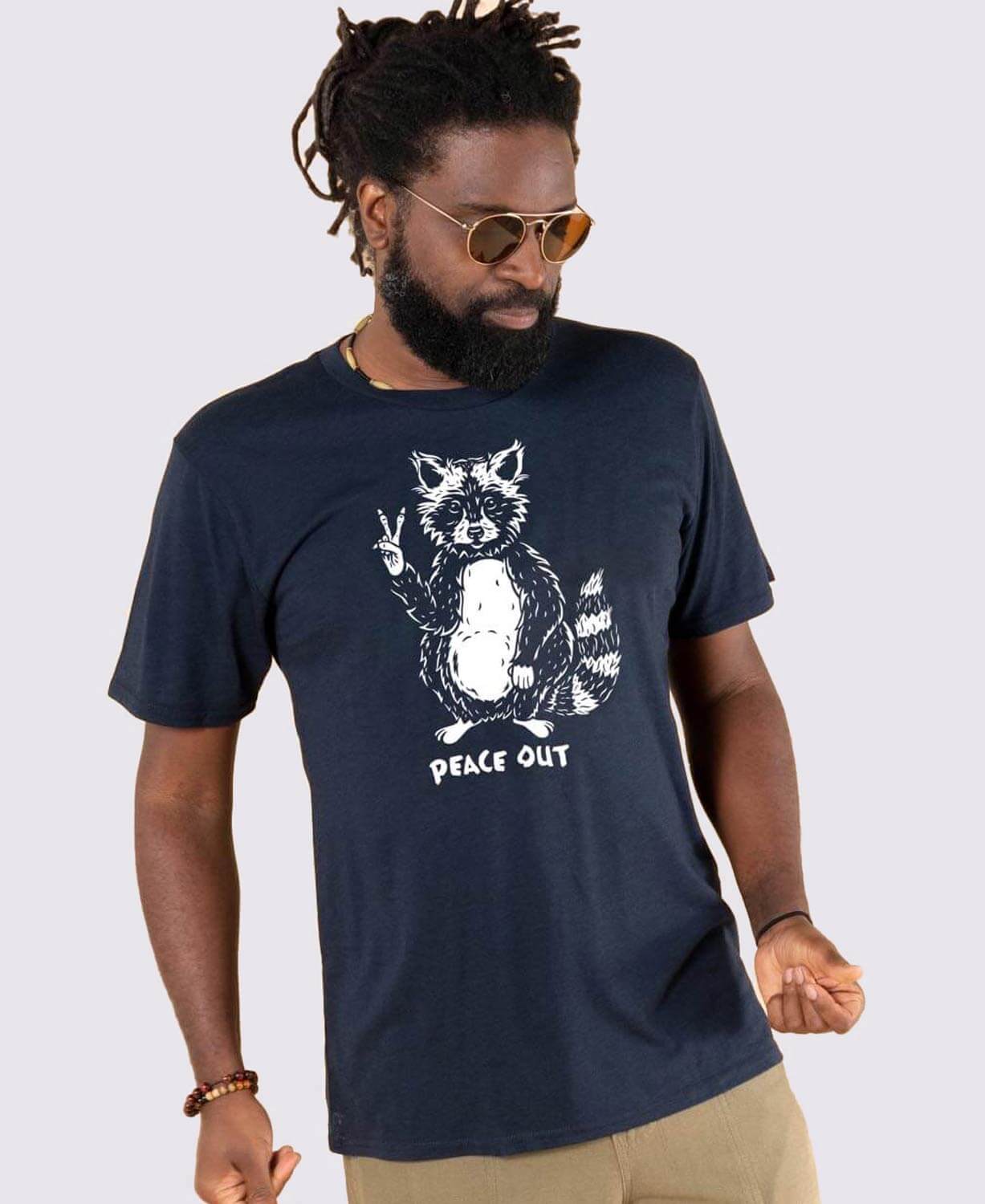 Peace Out Raccoon T-Shirt - Unisex - Nature T-Shirts