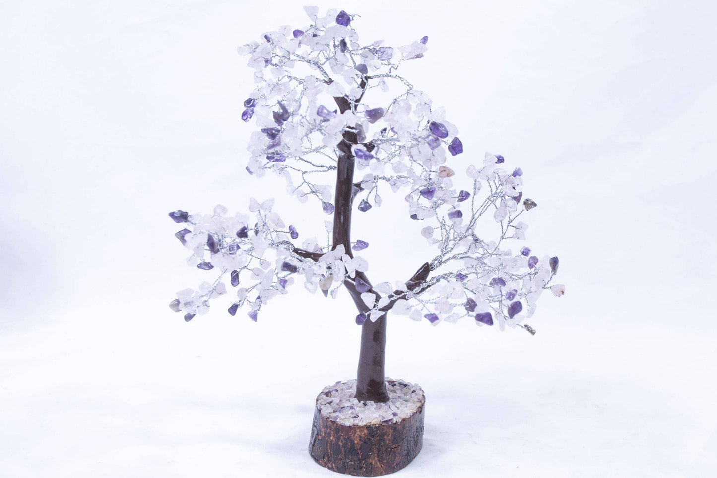 Amethyst/Rose Tree with Wood Base 500 chips- Single Tree