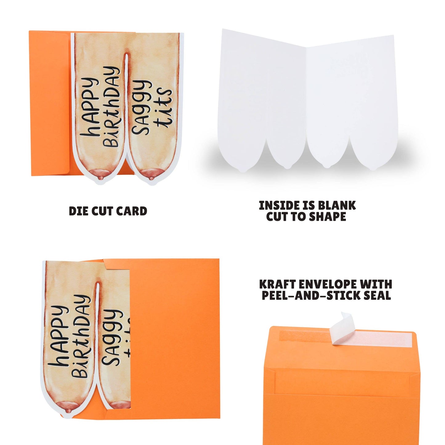 Saggy Tits | Funny Die Cut Birthday Card