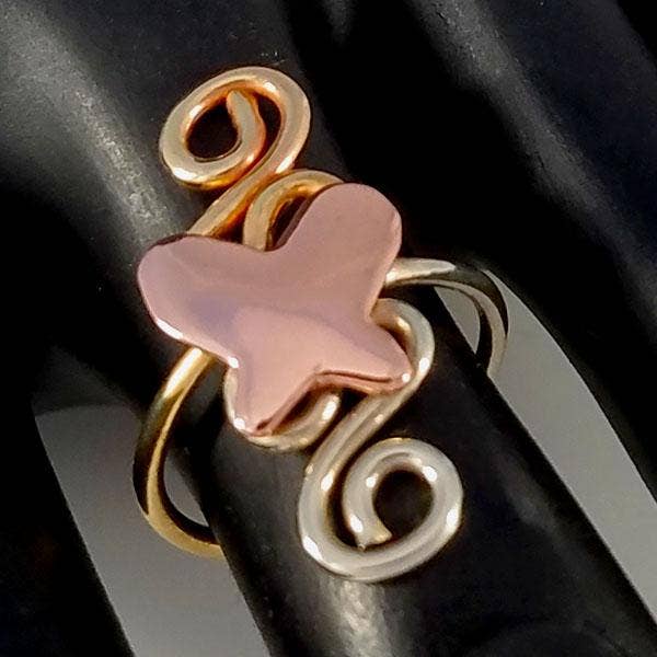 Art Deco Adjustable Beach Toe Rings in Pure Healing Copper