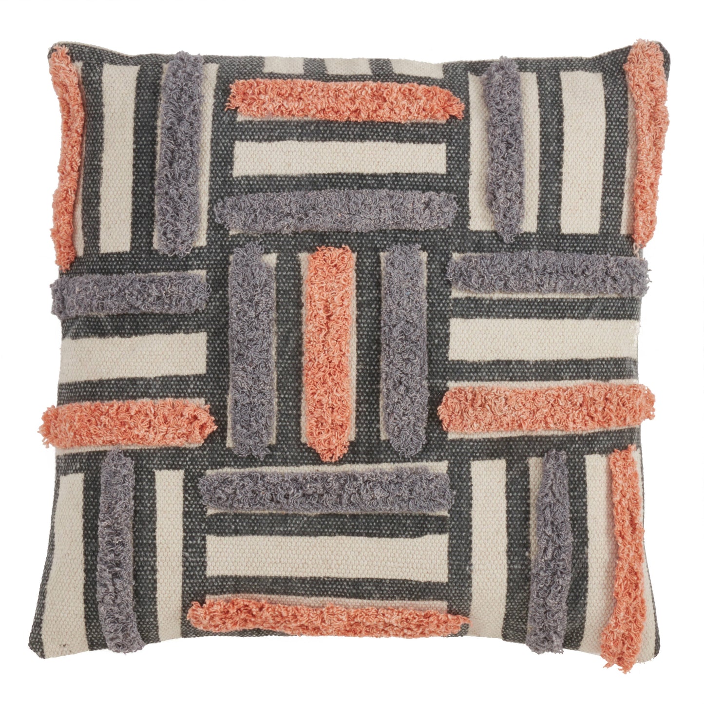 Printed And Embroidered Throw Pillow