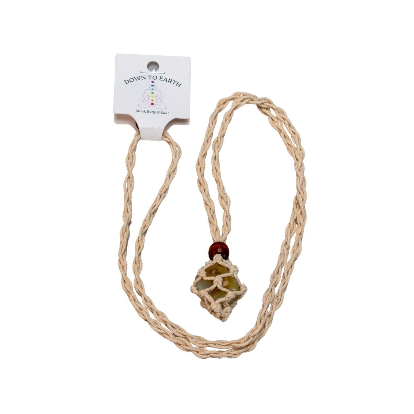 Adjustable Macrame Crystal Holder Necklace.