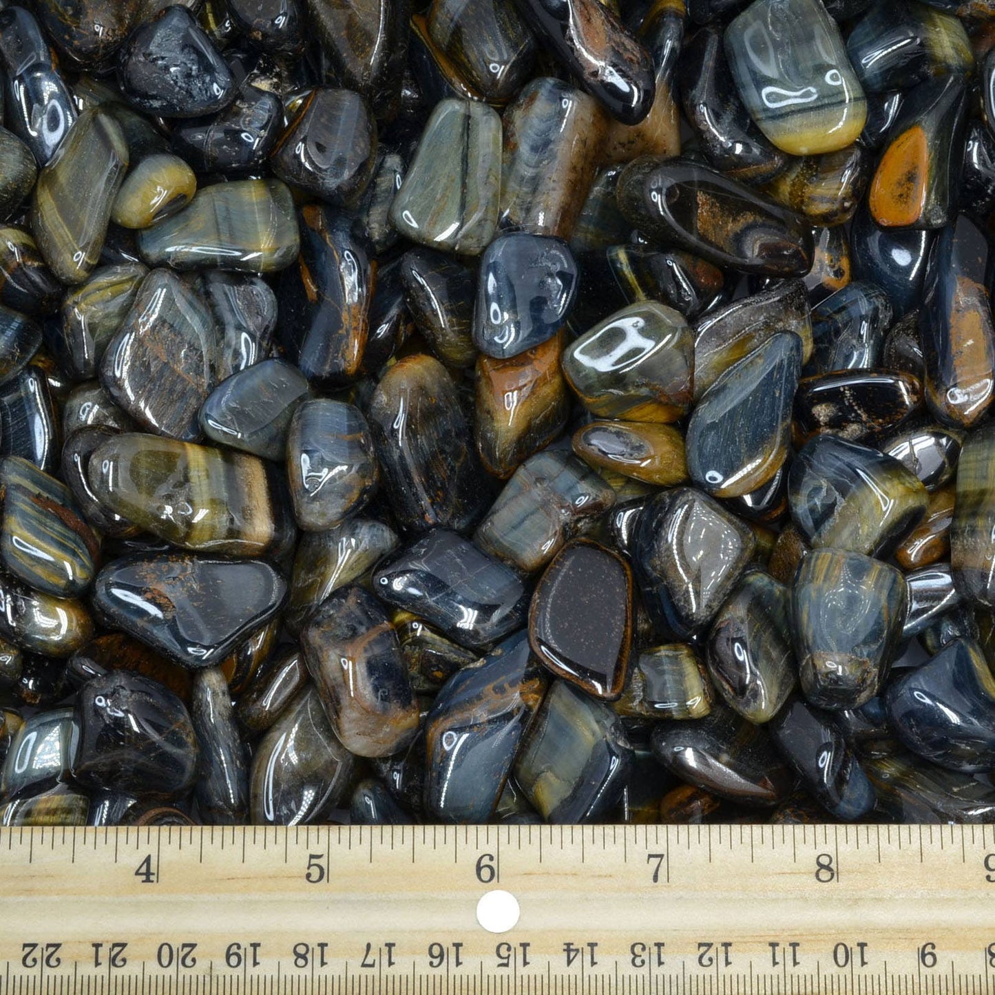 Tumbled Blue Tiger Eye - 0.75" to 1" - Size 6