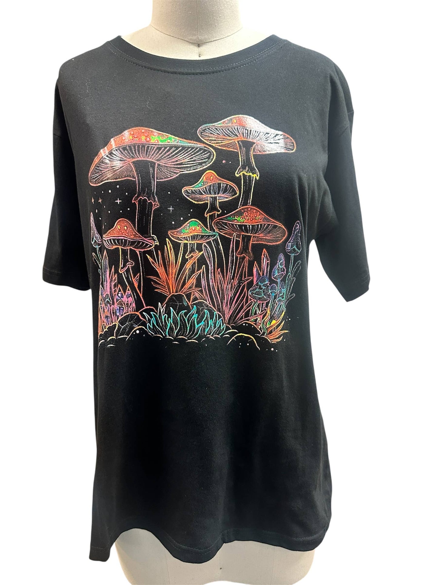 Cotton Multi Black Red Mushroom T shirts S135