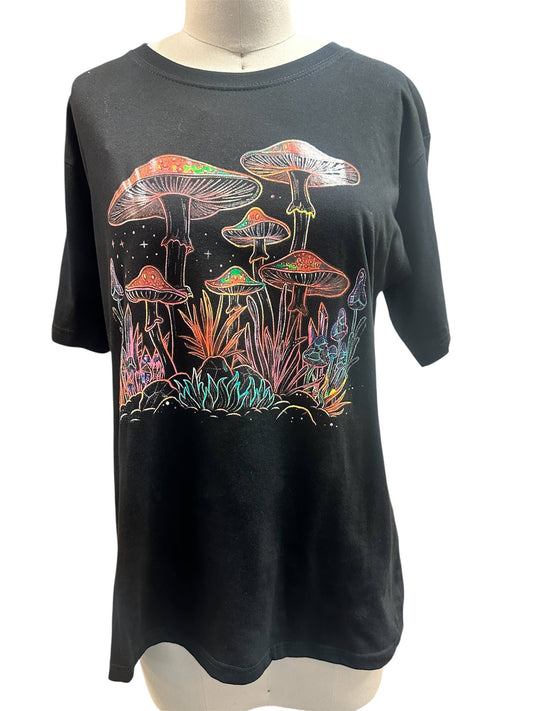 Cotton Multi Black Red Mushroom T shirts S135