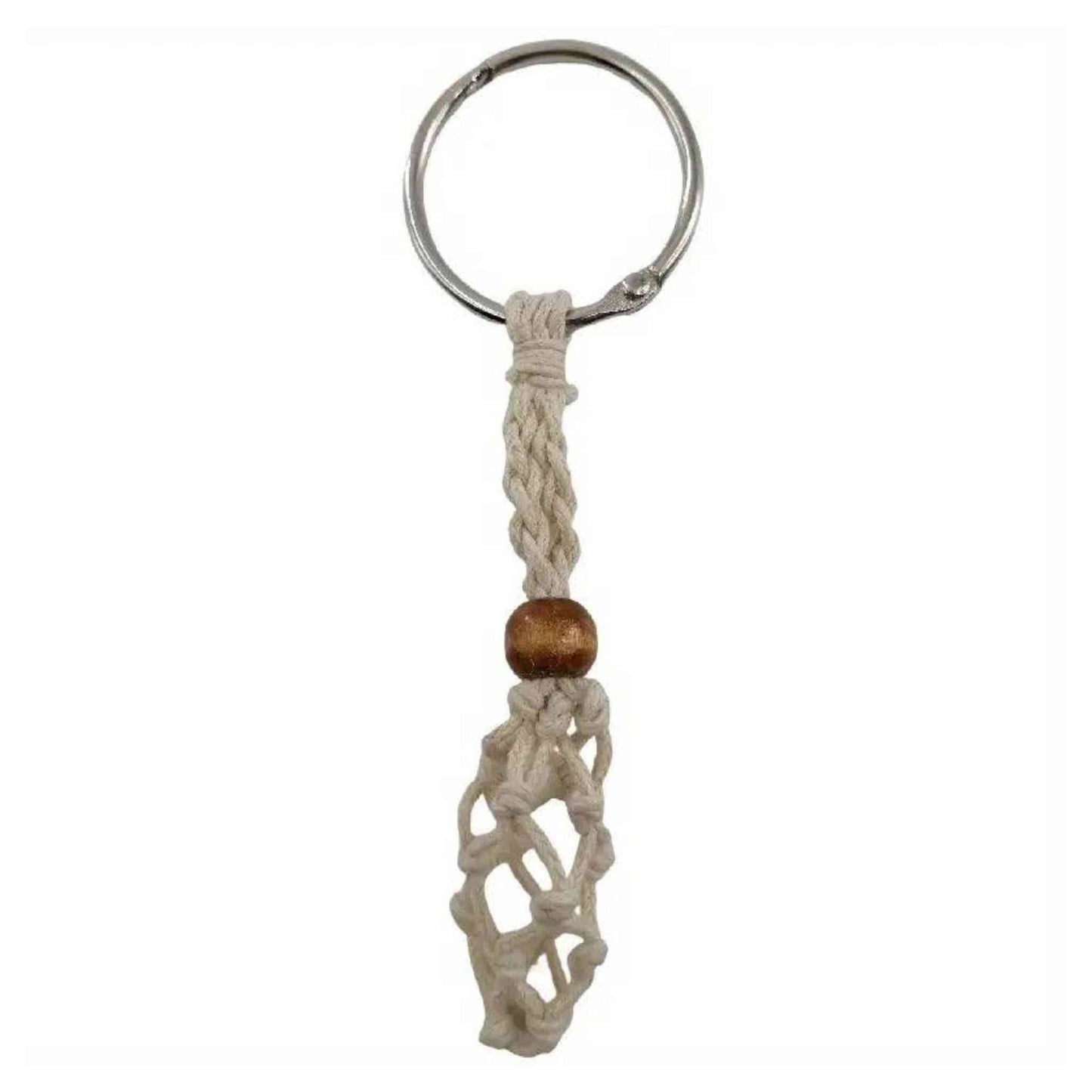 Adjustable Macrame Crystal Holder Keychain.