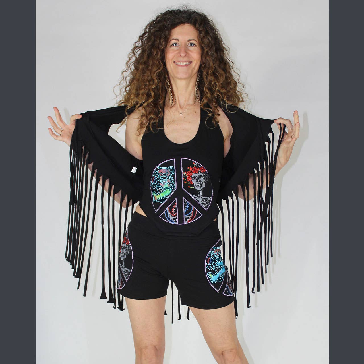 Grateful Dead Cotton Lycra Fringe Vest