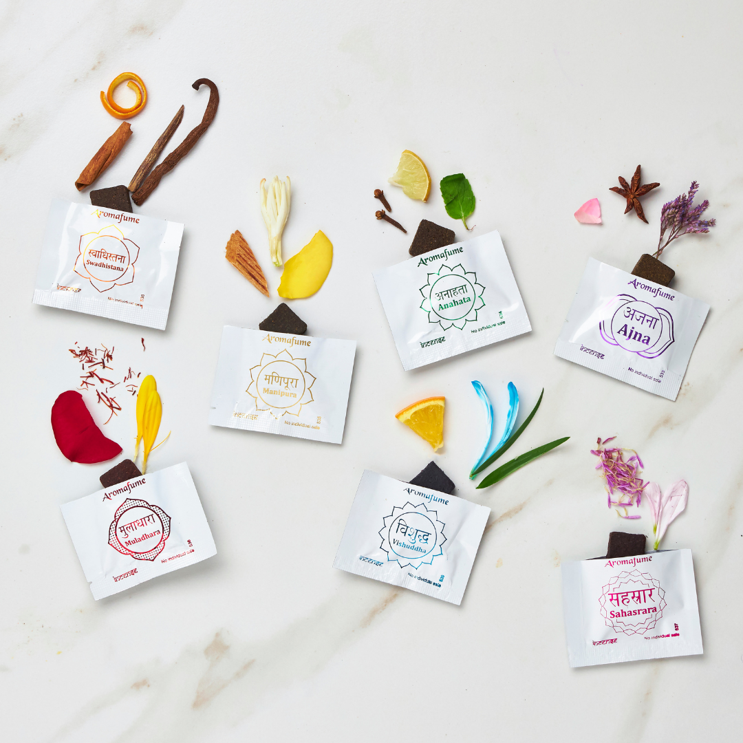 7 Chakra Incense Bricks & Burner Gift Set | Chakra Incense