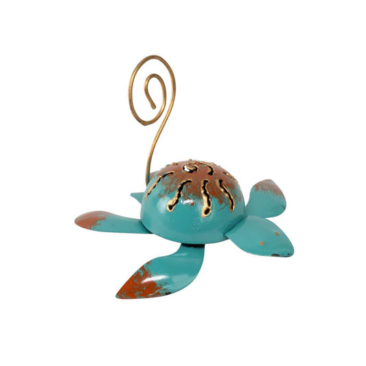 SMALL METAL BLUE TURTLE