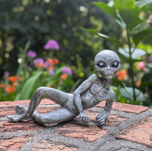 Alien Invasion Sexy 10” long Lying Male Alien Statue