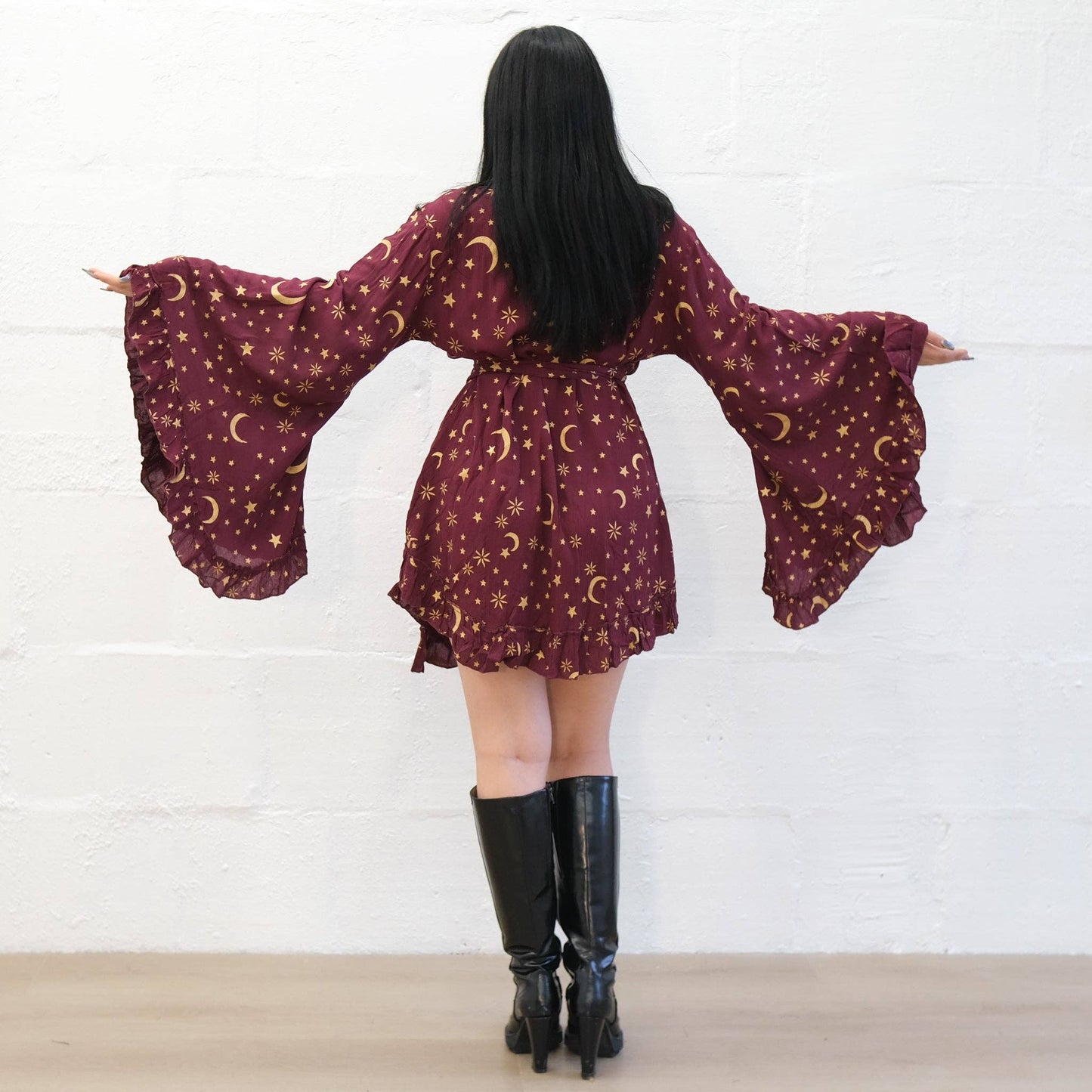 Celestial Goddess Boho Wrap Dress
