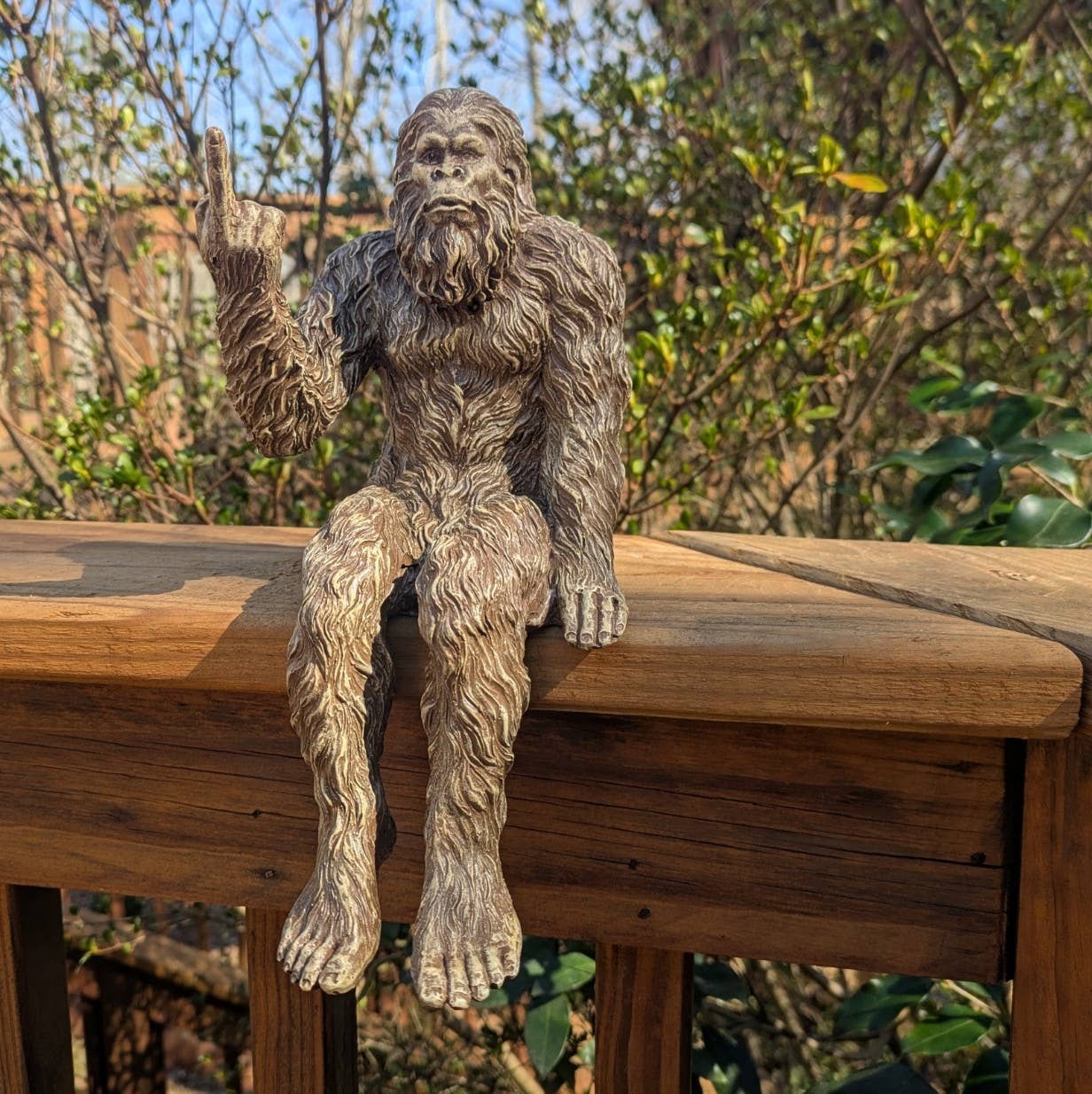 Bigfoot 'The Rude' Sasquatch Statue 10 inch H Shelf Sitter