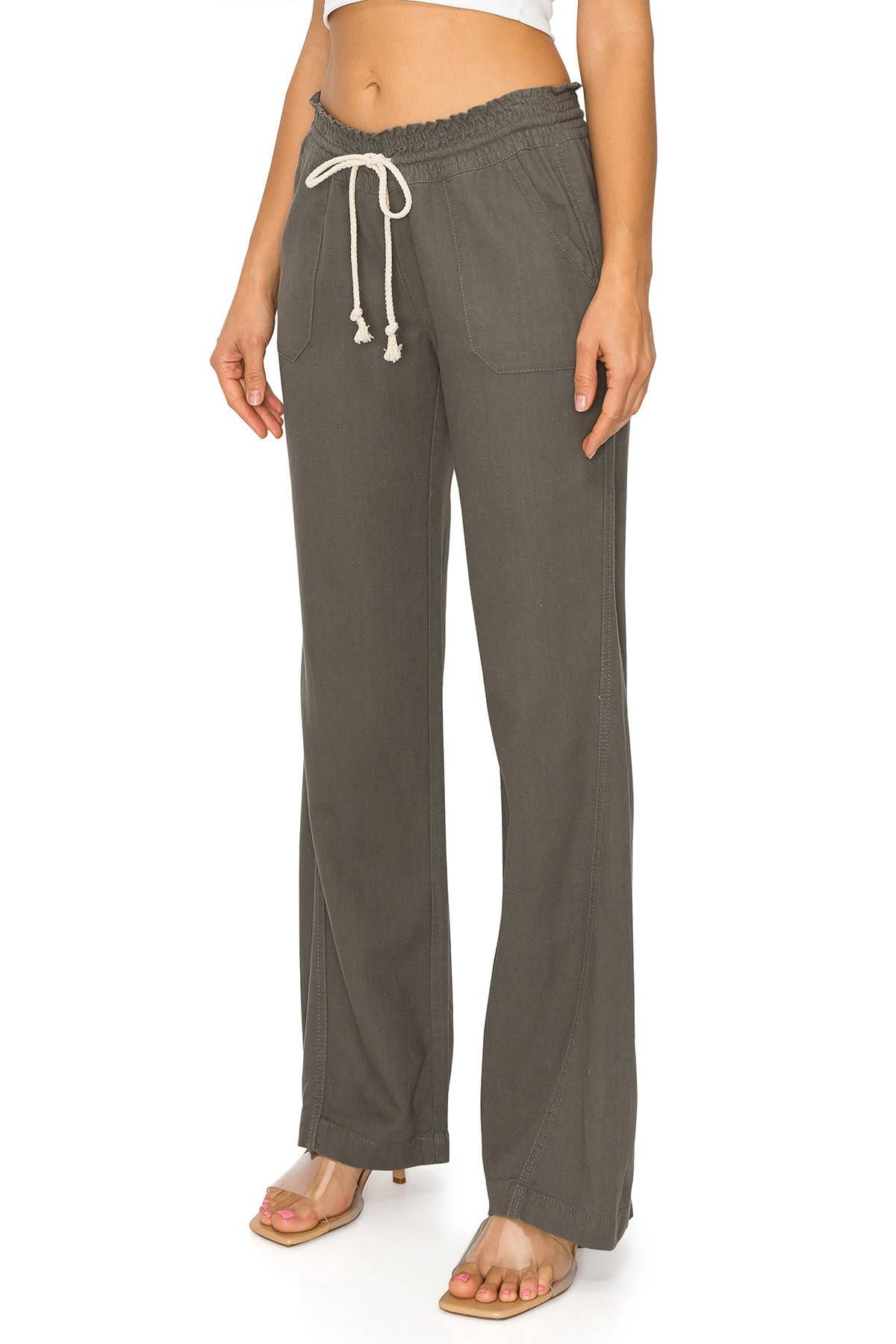 CALI1850 LINEN WIDE-LEG DRAWSTRING PANT (07024JLN000)